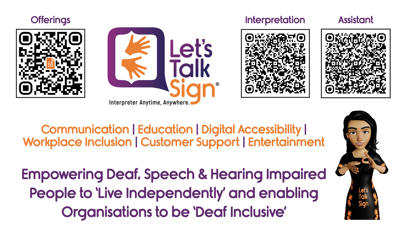Let'sTalkSign logo with caption Interpretation Anytime, Anywhere on Any Device